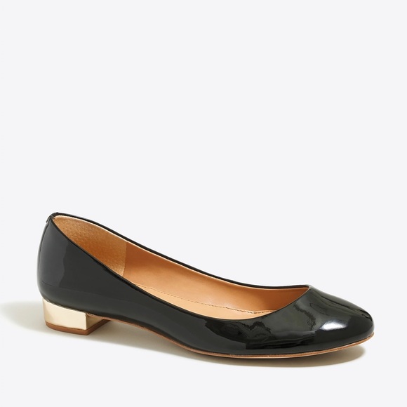 J. Crew Shoes - EUC J Crew Lily Patent Flats with Gold Heels